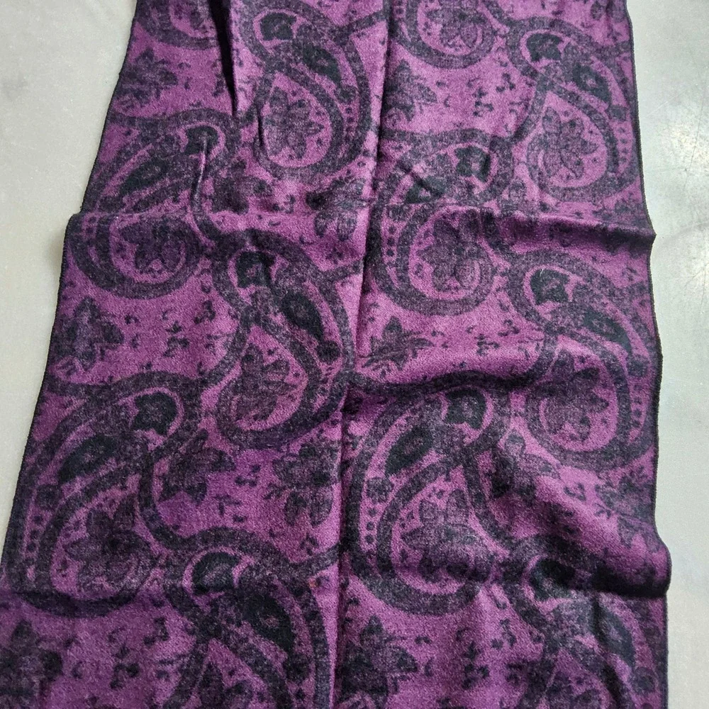 Purple Paisley Scarf‎ with Fringe Women's Fashion Accessory